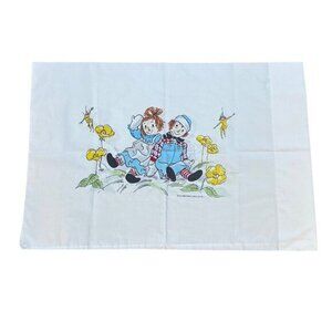 Vintage‎ 70s Raggedy Ann & Andy Pillowcase Double Sided